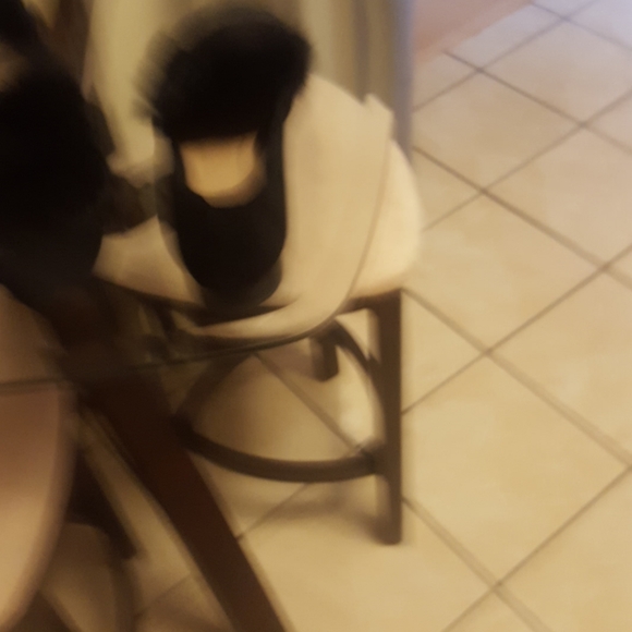 Donald pliner black suede and rabbit fur flats - Picture 5 of 5